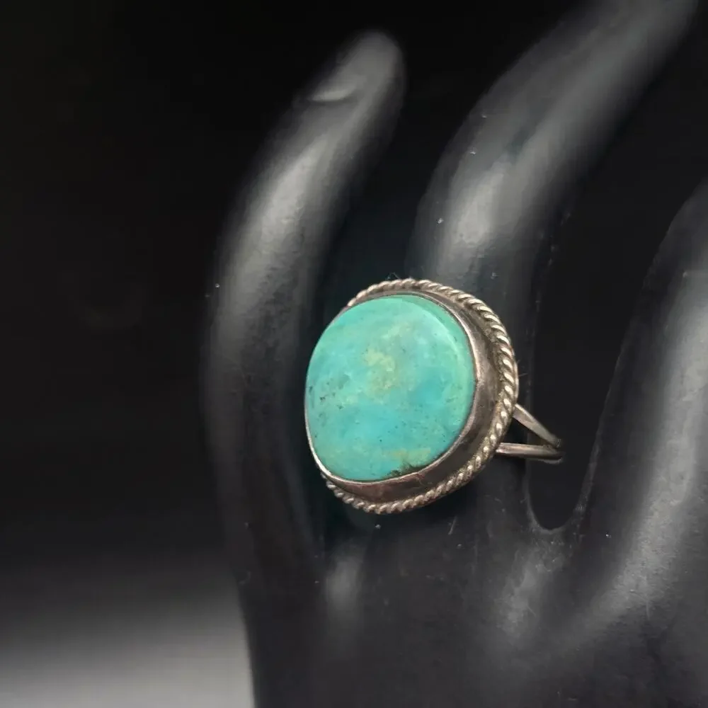 Native Sterling Silver Turquoise Ring Size 5